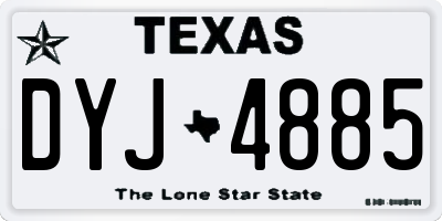 TX license plate DYJ4885