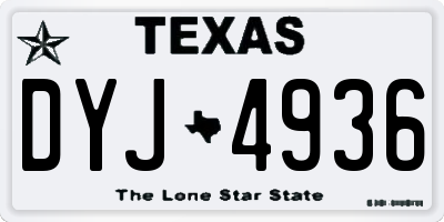 TX license plate DYJ4936