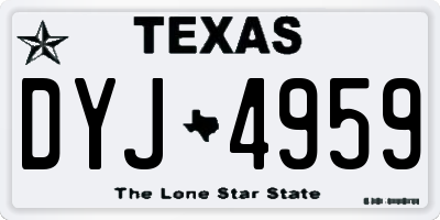 TX license plate DYJ4959