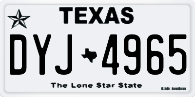 TX license plate DYJ4965