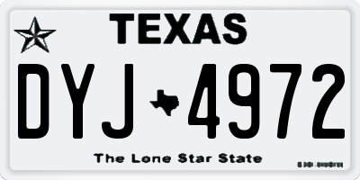 TX license plate DYJ4972