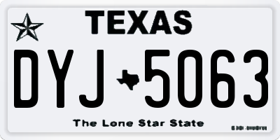 TX license plate DYJ5063