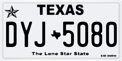 TX license plate DYJ5080
