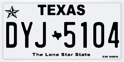 TX license plate DYJ5104