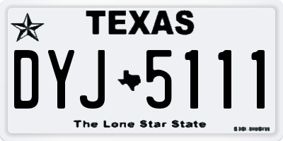 TX license plate DYJ5111