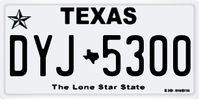 TX license plate DYJ5300