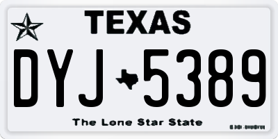 TX license plate DYJ5389