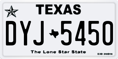 TX license plate DYJ5450