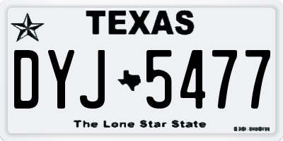 TX license plate DYJ5477