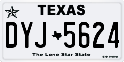 TX license plate DYJ5624