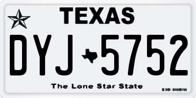 TX license plate DYJ5752
