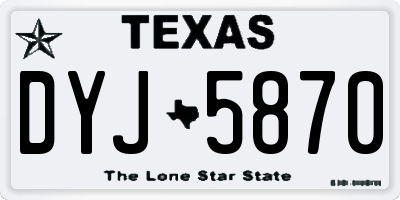 TX license plate DYJ5870