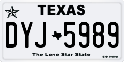 TX license plate DYJ5989