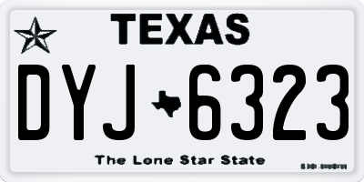 TX license plate DYJ6323