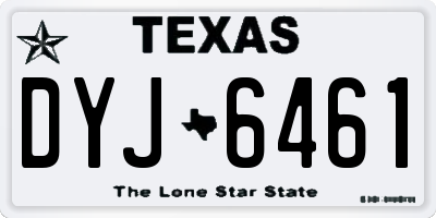 TX license plate DYJ6461