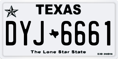 TX license plate DYJ6661