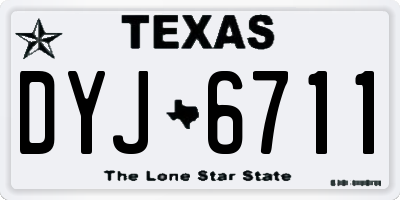 TX license plate DYJ6711