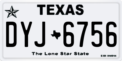 TX license plate DYJ6756
