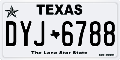 TX license plate DYJ6788