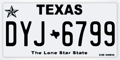TX license plate DYJ6799