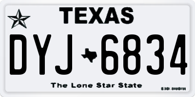 TX license plate DYJ6834