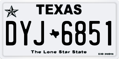TX license plate DYJ6851
