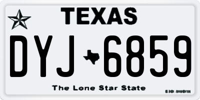 TX license plate DYJ6859