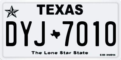 TX license plate DYJ7010