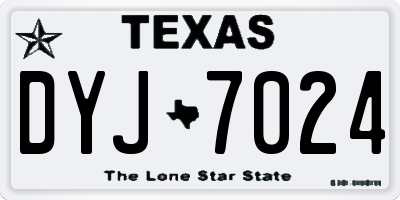 TX license plate DYJ7024