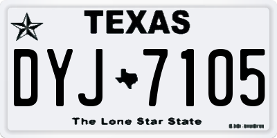 TX license plate DYJ7105