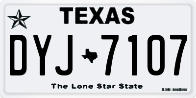 TX license plate DYJ7107