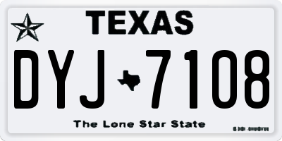 TX license plate DYJ7108