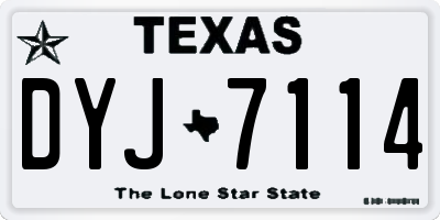 TX license plate DYJ7114