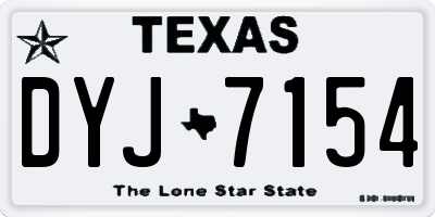 TX license plate DYJ7154