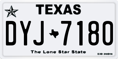 TX license plate DYJ7180