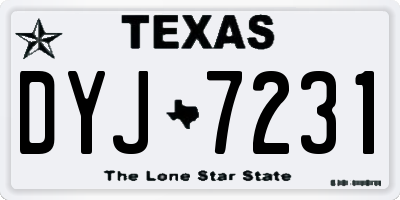 TX license plate DYJ7231