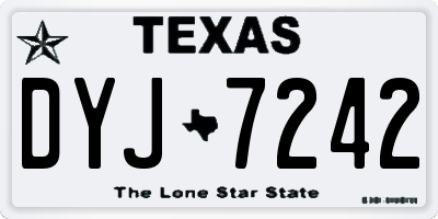TX license plate DYJ7242