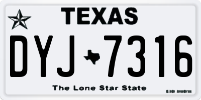 TX license plate DYJ7316
