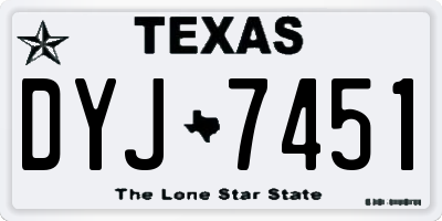 TX license plate DYJ7451