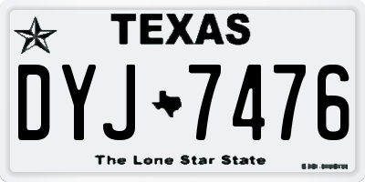 TX license plate DYJ7476