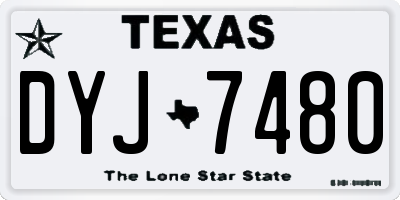 TX license plate DYJ7480