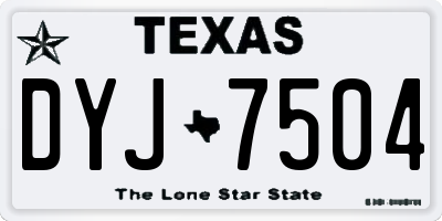 TX license plate DYJ7504