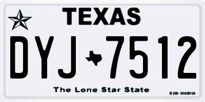 TX license plate DYJ7512
