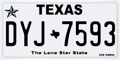 TX license plate DYJ7593