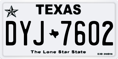TX license plate DYJ7602