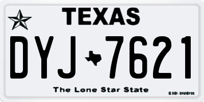 TX license plate DYJ7621