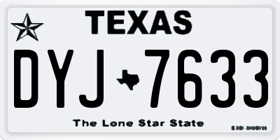 TX license plate DYJ7633