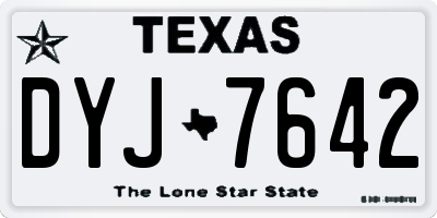TX license plate DYJ7642