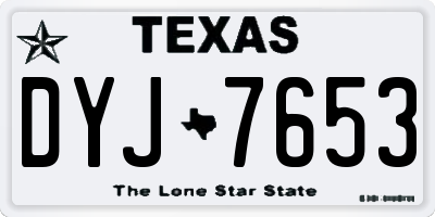 TX license plate DYJ7653