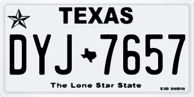 TX license plate DYJ7657